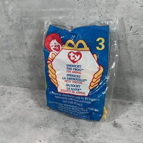 UNOPENED Retired‎ 1999 TY Teenie Beanie Babies Smoochy The Frog #3 McDonalds - Picture 1 of 4